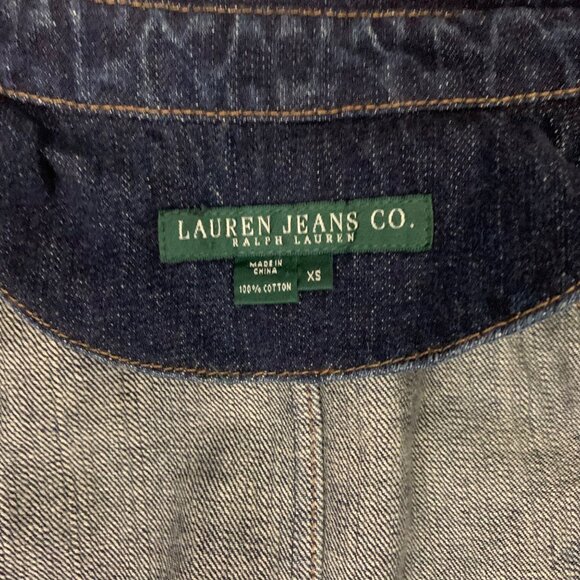 VTG LAUREN JEANS CO Denim Blue Fireman Clasp Jacket Womens SZ XS Coat 90s EUC - Picture 6 of 8